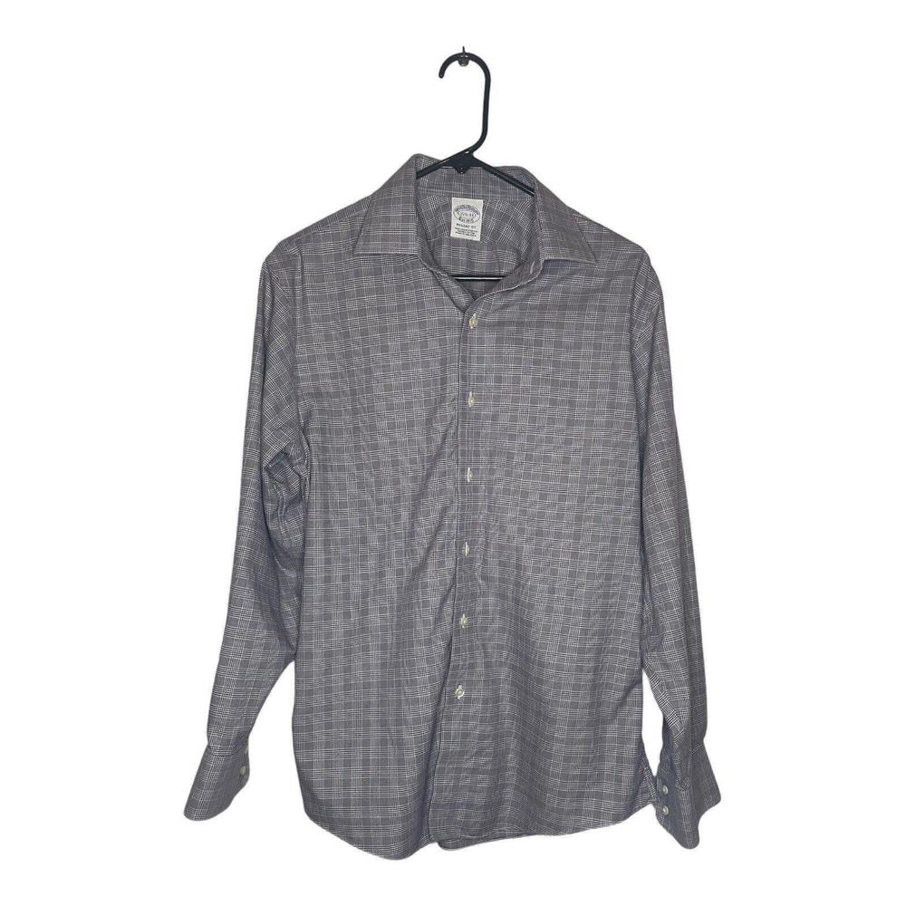 Brooks Brothers Regent Fit 15 1/2 - 33 Long Sleeve Shirt Gray Plaid